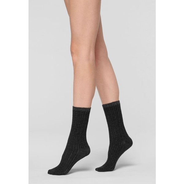 Damen halbhohe Socken aus weicher Baumwolle - Schwarz - Einheitsgröße