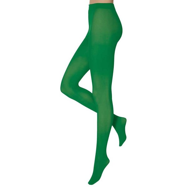 Gekleurde 60 denier party panty – Jolly green – L-XL