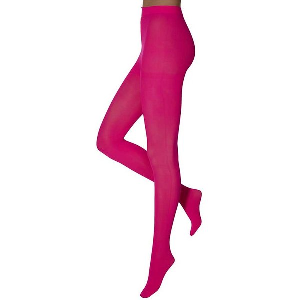 Gekleurde 60 denier party panty – Fluor pink – L-XL