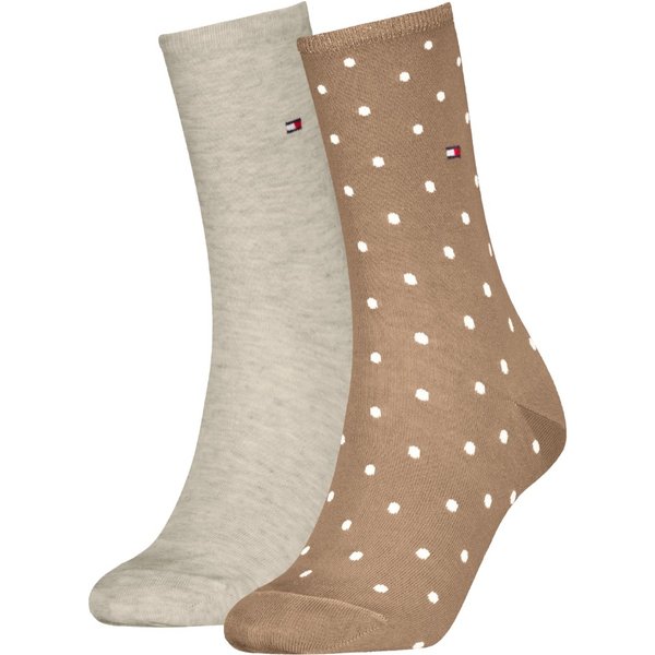 Dames sok met stippen - 2 pack- Sand - 39-42