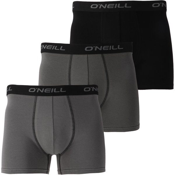Heren effen boxershorts van katoen - Grey / Black - XXL - 3 paar