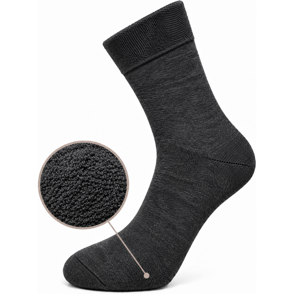 Unisex diabetes sokken medium met badstofzool - Antraciet - 43-46 - 2 paar