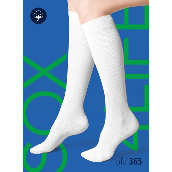 Unisex steunkousen van katoen - Wit - 45-47