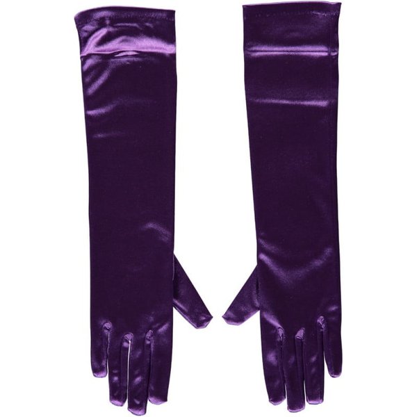Gala handschoen 40 cm van Satijn – Purple