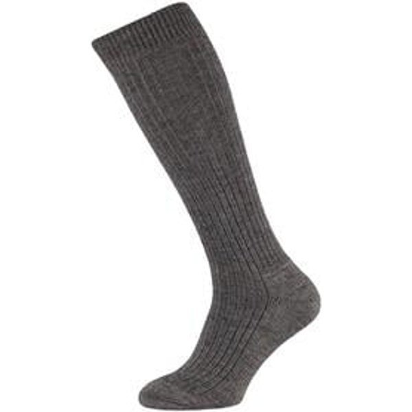 Wollen heren kniekousen met badstof zool – Medium grey – 42-45