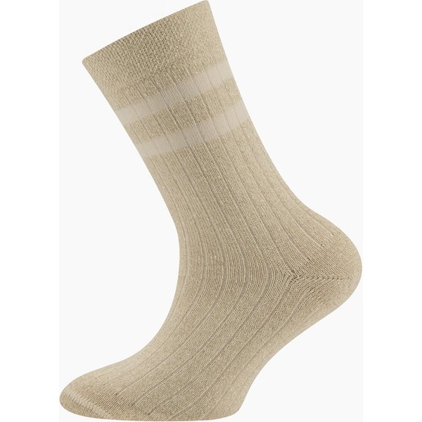 Kinder en damessokken van katoen met rib en glitter – Beige – 27-30