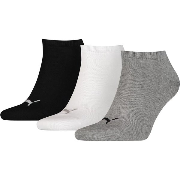 Unisex sneaker plain 3 pack 2024 – Grey white black – 35-38