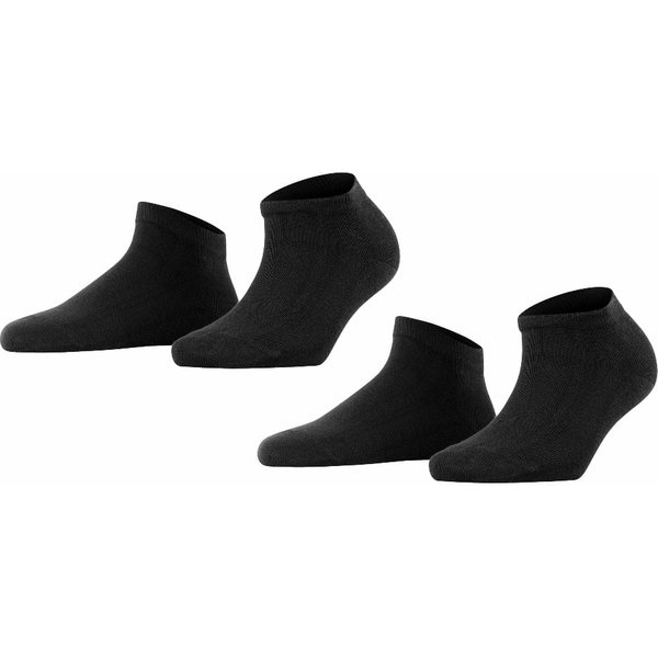 Happy 2-Pack Dames Sneakersokken – Black – 39-42