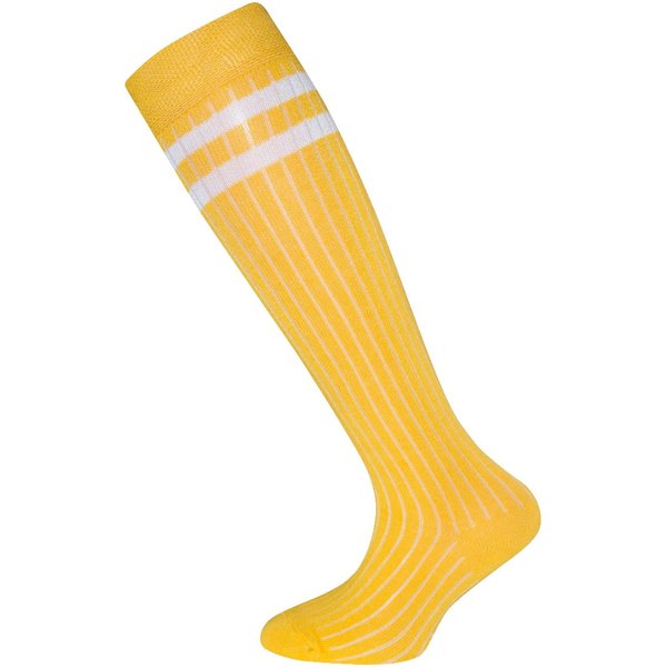 Ewers Kniekousen met rib motief 2 strepen – Yellow – 23-26