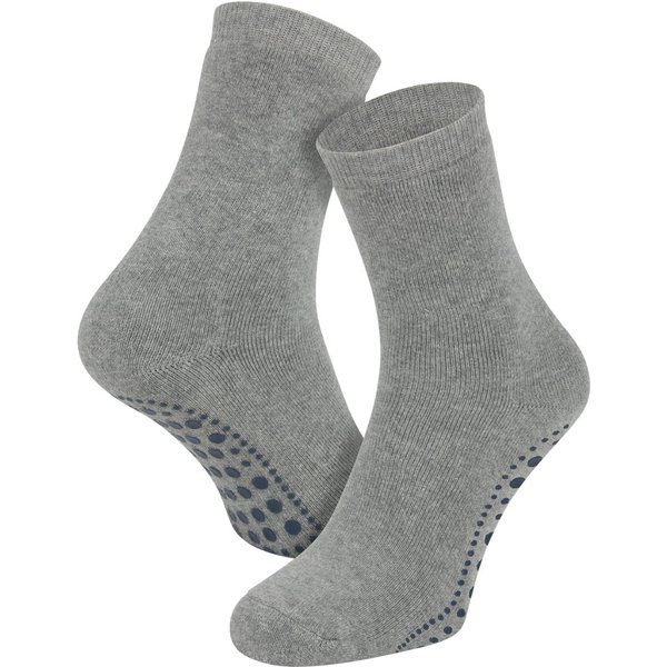 Antislip kindersokken van katoen – Light grey melange – 31-34