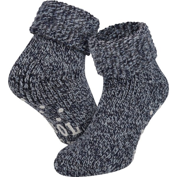Wollen dames huissokken met antislip – Marine – 39-42