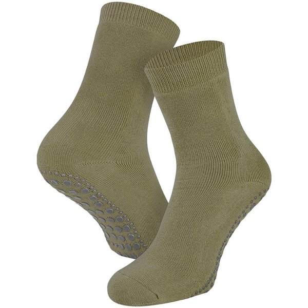 Antislip kindersokken van katoen – Olive Green – 31-34
