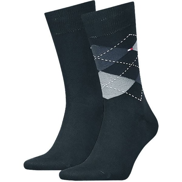 Herensokken met ruit en uni – Dark Navy – 43-46