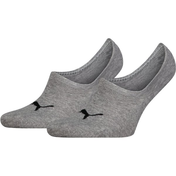 Unisex footies met hoog uitgesneden wreef - Middle Grey - 39-42 - 2 paar