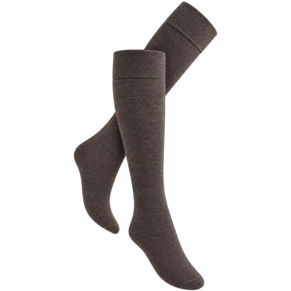 Dames merinowollen panty kniekousen - Espresso - One size