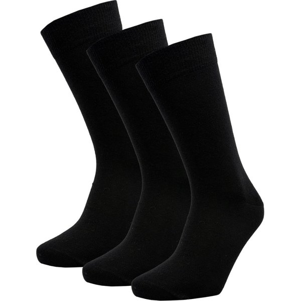 Dames basics halfhoge sokken van katoen - Black - 36-42 - 3 paar