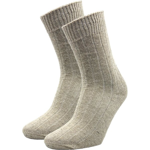 Lamswollen sokken - Beige - 39-42 - 2 paar