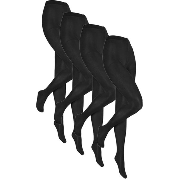 60 denier panty van Microfiber – Almost Black – S-M - 4 paar
