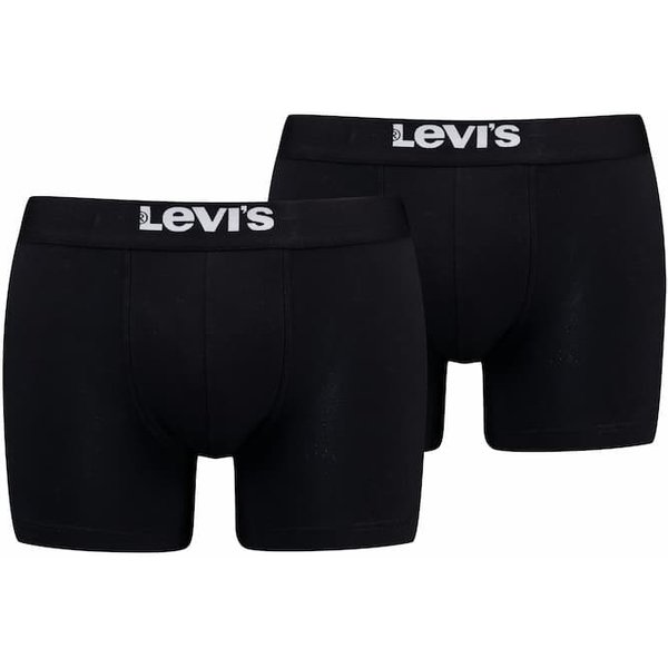 Heren boxershorts solid 2-pack – Black – S