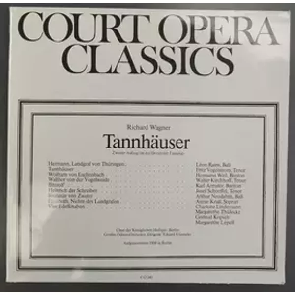 Tannhäuser - Richard Wagner, Eduard Künneke, Fritz Vogelstrom