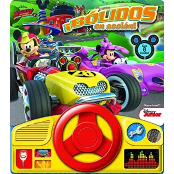 LIBRO CON VOLANTE MICKEY Y LOS SUPERPILOTOS LSWHEEL: BÓLIDOS EN ACCIÓN - ROADSTER RACERS