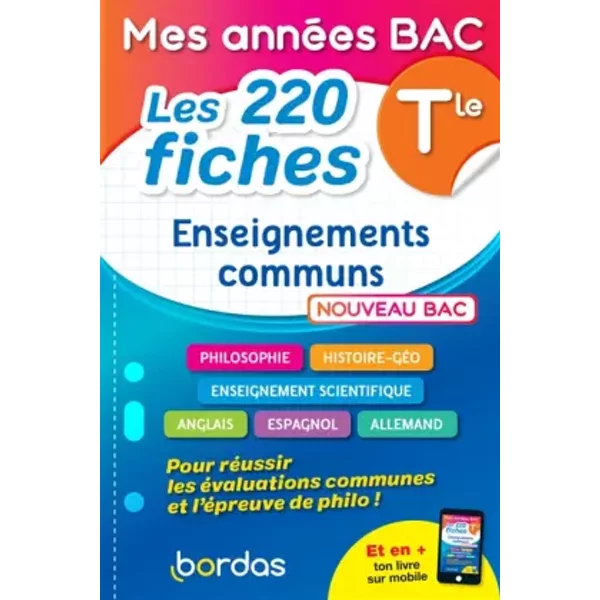 Mes AnnéEs Bac - Les 200 Fiches Enseignements Communs Terminale - Collectif-image