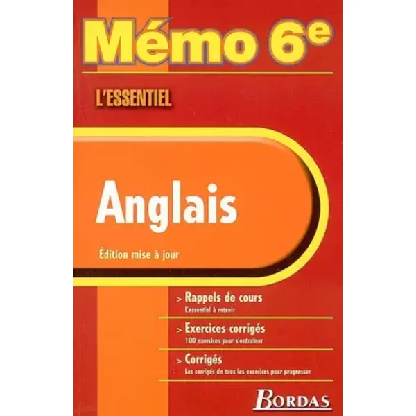 Memo Essentiel Anglais 6E (Ancienne Edition) - Claude Gosset Et Claude Vollaire-image