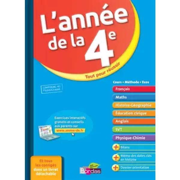 L'annéE De La 4E - Toutes Les MatièRes - Collectif-image
