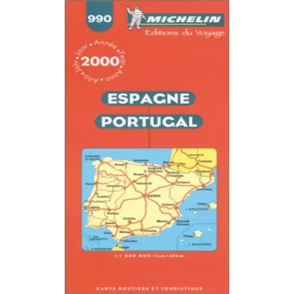 Espagne et Portugal. Carte n° 990, 1 cm = 10 kms - Michelin Travel Publications