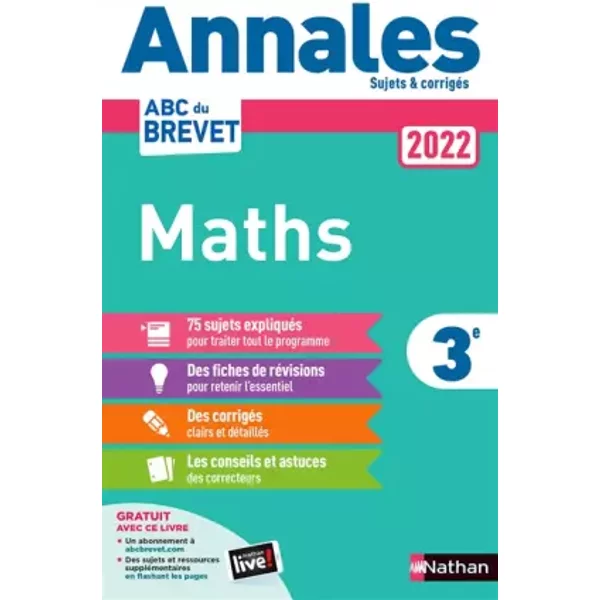 Annales Abc Du Brevet 2022 - Maths 3E - Sujets Et CorrigéS + Fiches De RéVisions - Gilles Mora, Carole FeugèRe-image