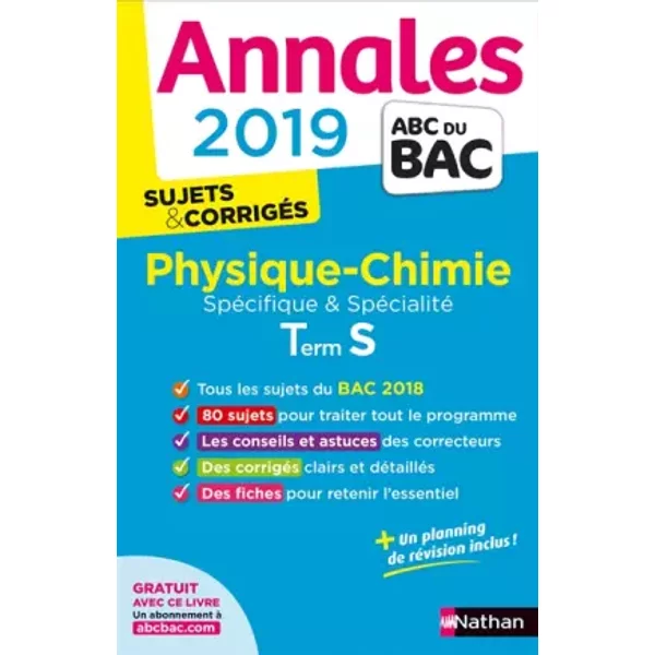 Annales ABC Du BAC 2019 - Physique-Chimie Term S Spé & Spé - Karine Marteau-Bazouni, Karine Marteau-Bazouni-image