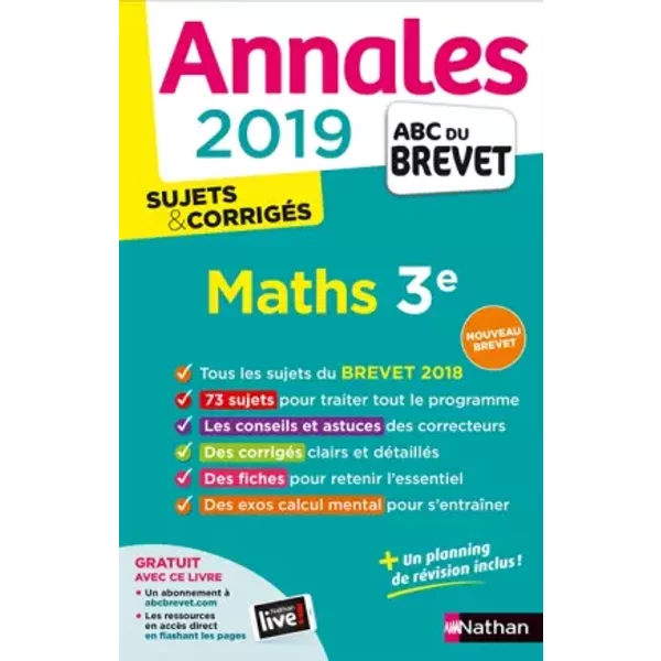 Annales Abc Du Brevet 2019 Maths - Sujets Et CorrigéS - Gilles Mora, Gilles Mora, Carole FeugèRe, Carole FeugèRe-image