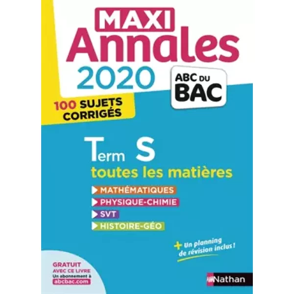 Maxi-Annales Abc Du Bac 2020 - Terminale S (23) - Collectif-image