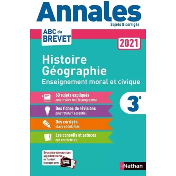 Annales Abc Du Brevet 2021 - Histoire-GéOgraphie - Emc (Enseignement Moral Et Civique) 3E - Sujets Et CorrigéS + Fiches De RéVisions - GréGoire Pralon, Laure GenêT, Pascal JéZéQuel-image