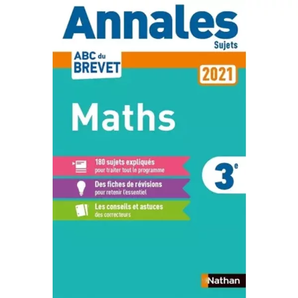 Annales Abc Du Brevet 2021 - Maths 3E - Sujets Non CorrigéS + Fiches De RéVisions - Gilles Mora, Carole FeugèRe-image