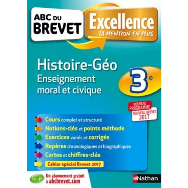 Abc Du Brevet Excellence Histoire - GéO - Enseignement Moral Et Civique 3E - Sandrine Gstalter, Anne- Sophie Malgrand, Pascal Jezequel-image