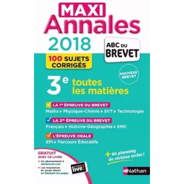 Maxi Annales Abc Du Brevet 2018 (30) - Me CéCile Mimouni, GréGoire Pralon, Maria Pinto, Carole FeugèRe, Guillaume Gicquel, Gilles Mora-image