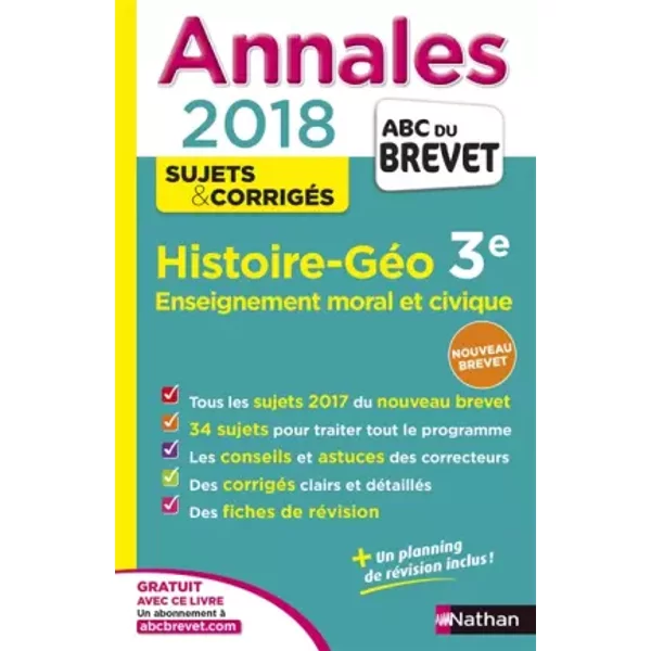 Annales Abc Du Brevet Histoire-GéOgraphie-Emc 2018 - Laure Genet Et Pascal Jezequel-image