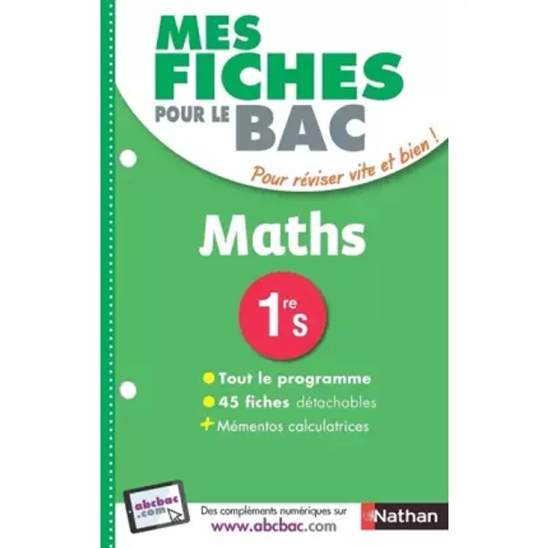 Mes Fiches Pour Le Bac Maths 1Ere S - P.A Desrousseaux-image