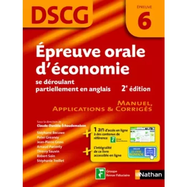 EPR ORALE ECO DEROUL PART ANGL - CLAUDE-DANIELE ECHAUDEMAISON, STEPHANE BECUWE, PETER GREANEY, JEAN-PIERRE GROSS, ARNAUD PARIENTY, THIERRY SAUVIN, ROBERT SOIN, STEPHANIE TREILLET