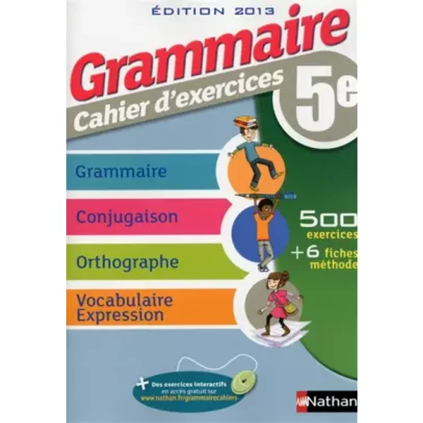 Grammaire 5E - Cahier D'exercices - CéCile De Cazanove, Pierre-Alain Chiffre-image