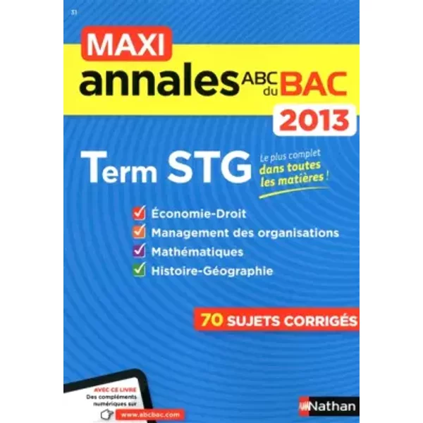 Maxi Annales Bac 2013 Term Stg - Collectif-image