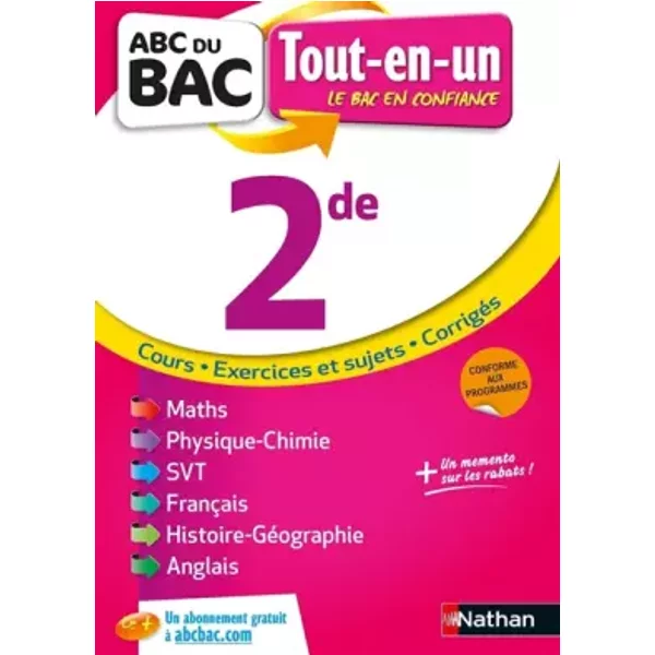 Abc Du Bac Tout En Un 2DE - Jean-Claude Dianoux, Sylviane Laffite, GenevièVe Ponsonnet, FréDéRic Lalevee, Alain Rajot, Muriel Dorembus, FrançOise Cahen-Pinon, A-L Delord, Garance Kutukdjian, Ghislaine Zaneboni, Pierre-Marie Imbert-image