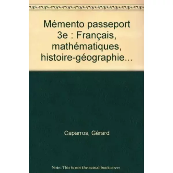 MéMento Passeport, 3E - GéRard Caparros, Collectif, Annie Mauffrey, Annie Sussel Et Isdey Cohen-image