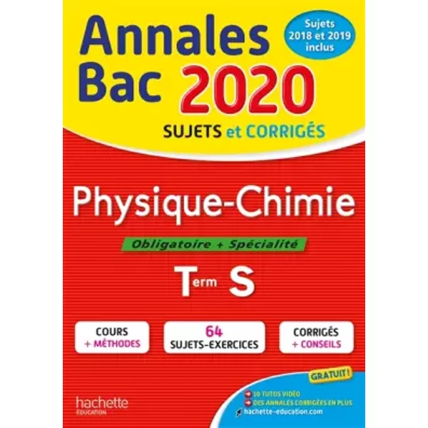 Annales Bac 2020 Physique Chimie Term S - FréDéRique Elfassi-image