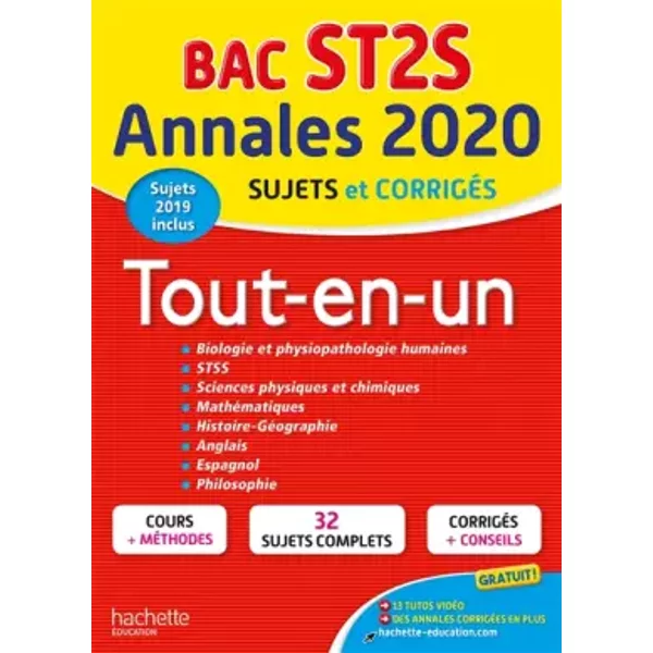 Annales Bac 2020 Tout-En-Un Bac ST2S - Alain Prost, Florence Leray, Nicolas Céléguègne, Yves Costa, Gérard Guilhemat, Chrystelle Ménard, Daniel Mendola, Sophie Sebah, Oscar Torres Vera, Grégory Viateau, Alain Vidal, Théodore Soulier