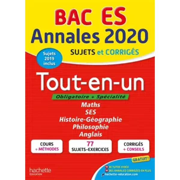 Annales Bac 2020 Tout-En-Un Bac Es - JoëLle Bicz Grassionot, Florence Nielly, David Mourey, Laurent Braquet, Yohann Durand, Catherine Guillerit, Jean Pierre Haure, Lisa Klein, FrançOis Lavandier Et Laetitia Legrand-image