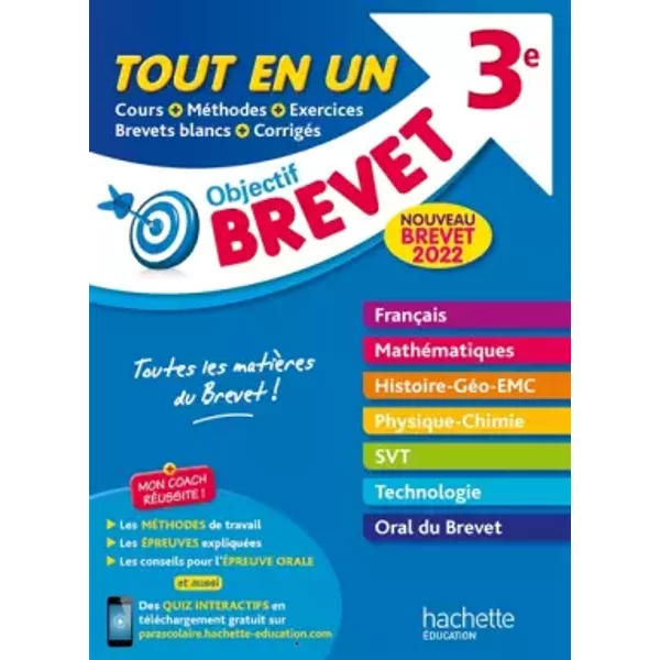 Objectif Brevet Tout-En-Un 2022 - Philippe Rousseau, Isabelle De Lisle, Laurent Bonnet, SéBastien Dessaint, Fabienne Ottevaere, Brigitte RéAuté, MichèLe Laskar, Christophe SaïSse, Malorie Gorillot-image