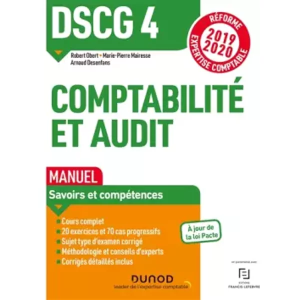 Dscg 4 Comptabilité Et Audit - Manuel - RéForme 2019-2020: RéForme Expertise Comptable 2019-2020 (2019-2020) - Robert Obert, Marie-Pierre Mairesse, Arnaud Desenfans-image