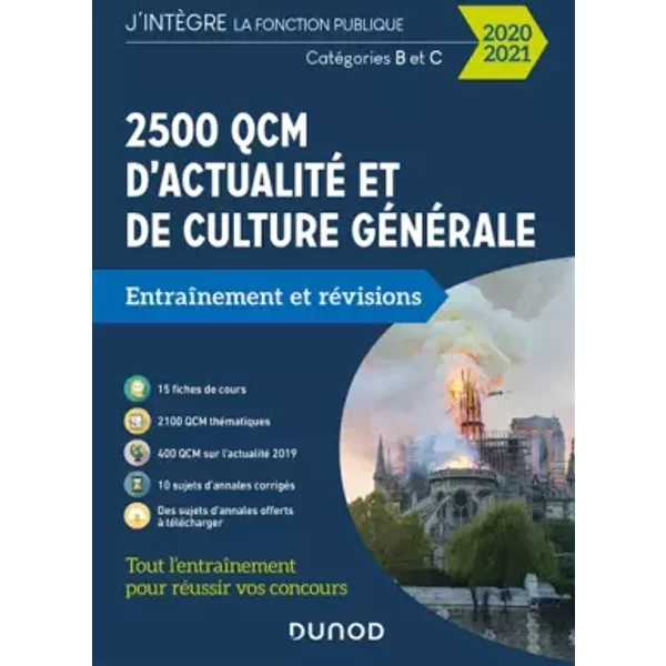 2500 Qcm D'actualité Et De Culture GéNéRale - 2020/2021 - CatéGorie B Et C - Malika Abdoun-image